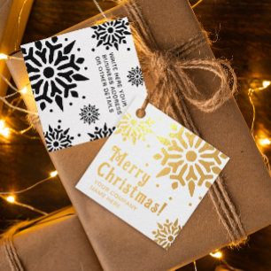 Stilvolle Business Frohe Weihnachtsschneeflocken N Geschenkanhänger