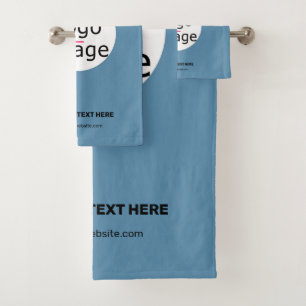 Stilvolle Business Promo Customizable Dusty Blue Badhandtuch Set