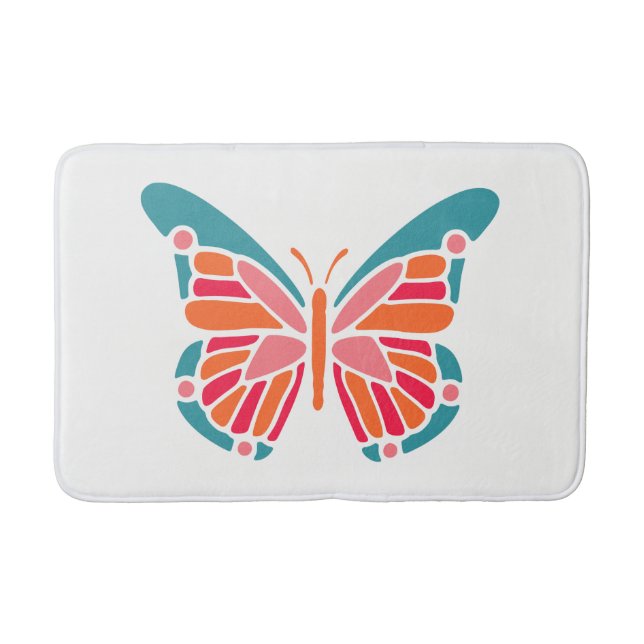 Stilvolle Butterfly-Badmatten Badematte (Vorderseite)