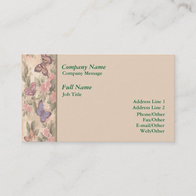 Stilvolle Butterfly Business Card Vorlage Visitenkarte (Vorderseite)
