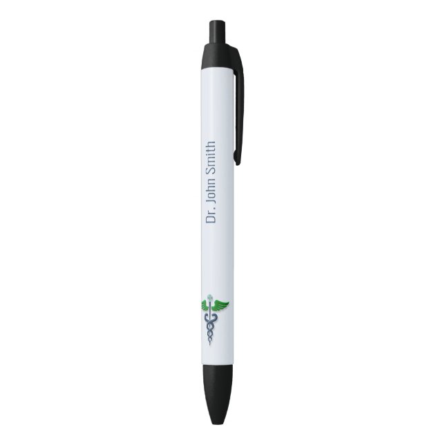 Stilvolle Caduceus Medical Green Wings Cross Blue Kugelschreiber (Unterseite (Vertikal))