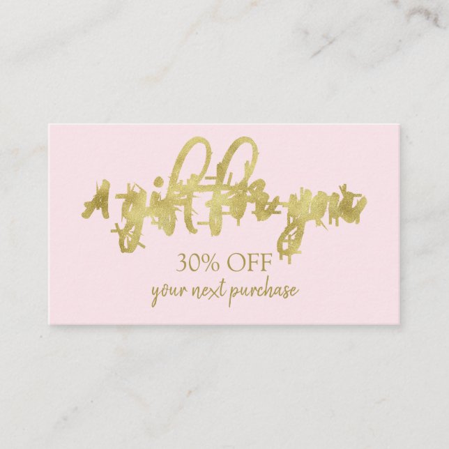 Stilvolle Calligrafy Salon Makeup Discount Card Visitenkarte (Vorderseite)