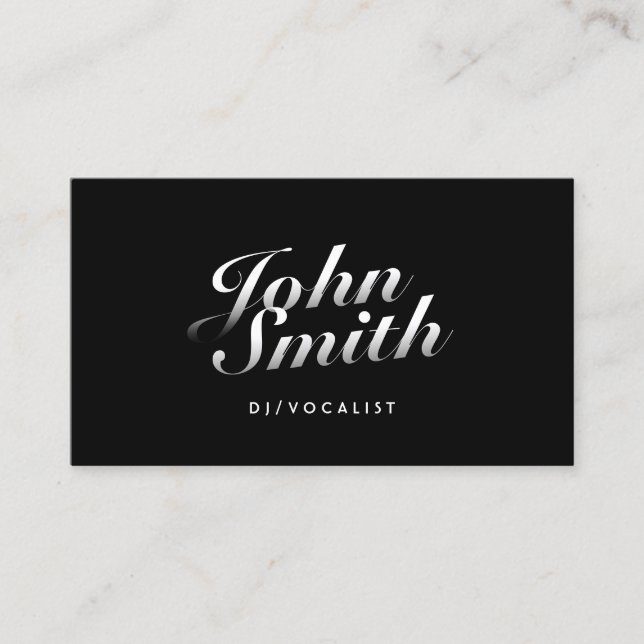 Stilvolle Calligraphic DJ Music Business Card Visitenkarte (Vorderseite)