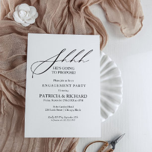 Stilvolle Calligraphy Surprise Engagement Party Einladung