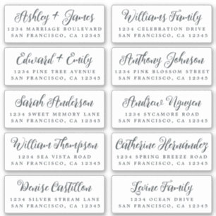 Stilvolle Calligraphy Wedding Guest Address Labels