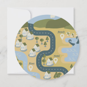 Stilvolle Cartoon Landschaft Reiseplan
