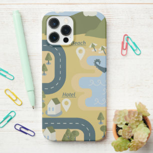 Stilvolle Cartoon Landschaft Reiseplan iPhone 12 Pro Max Hülle
