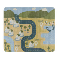 Stilvolle Cartoon Landschaft Reiseplan