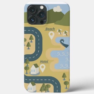 Stilvolle Cartoon-Landschafts-Reisekarte Case-Mate iPhone Hülle