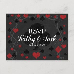 Stilvolle Casino Hochzeit Rsvp Postkarte