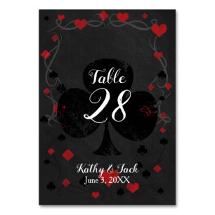 Stilvolle Casino Hochzeit Tischnummer