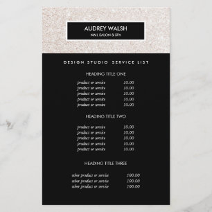 Stilvolle Champagner Rosa Salon Preise & Service Flyer