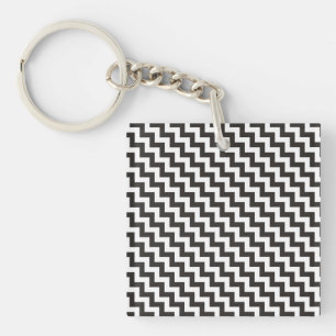Stilvolle Chevrons Schlüsselanhänger, Black and Wh Schlüsselanhänger