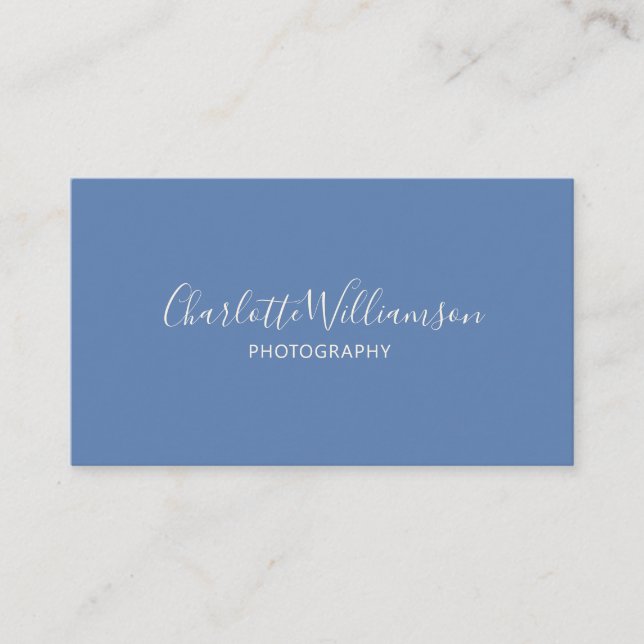 Stilvolle Chic Elegant Monogram Minimalistisch Blu Visitenkarte (Vorderseite)