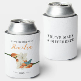 Stilvolle Chic Elegant White Retirement Name Flora Dosenkühler