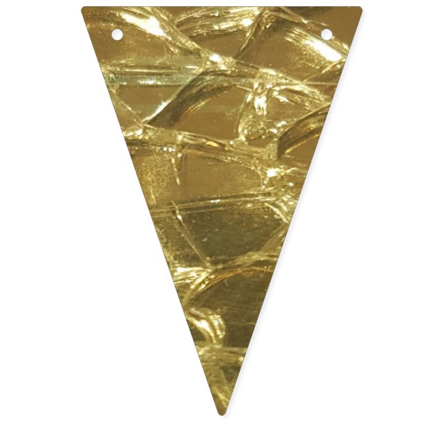 Stilvolle Chic Festive Shiny Gold Golden Glitzer Wimpelkette (Erste Fahne)