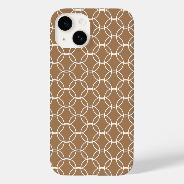 Stilvolle Chic Geometric Muster Beige Case-Mate iPhone 14 Hülle (Rückseite)