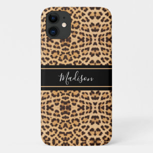Stilvolle Chic Leopard Print Monogram Personalisie Case-Mate iPhone Hülle