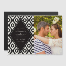 Stilvolle Chic Mod Diamond Ikat Foto Save the Date