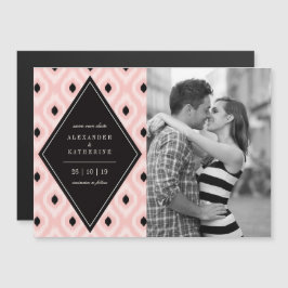Stilvolle Chic Mod Diamond Ikat Foto Save the Date Magneteinladung