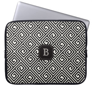 Stilvolle Chic Modern Black Ivory griechischen Key Laptopschutzhülle