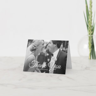 Stilvolle Chic Modern Foto Wedding Dankeschön Card Dankeskarte