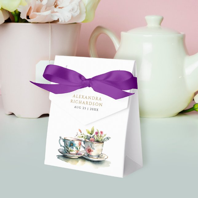 Stilvolle Chic Pastel Bridal Floral Cups Wasserfar Geschenkschachtel (Von Creator hochgeladen)