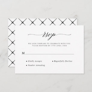 Stilvolle Chic Script Calligraphy Elegant Wedding RSVP Karte
