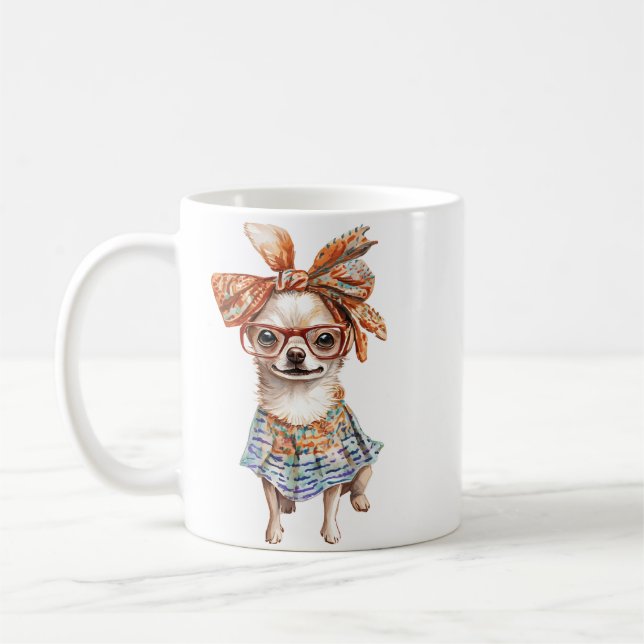 Stilvolle Chihuahua Moms Hunde Liebhaber Kaffeetasse (Links)