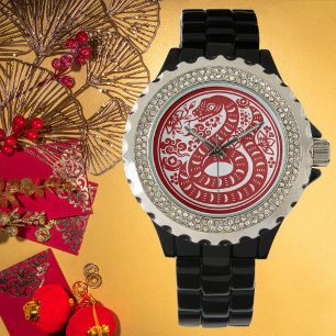 Stilvolle chinesische Neujahrsnake Zodiac Armbanduhr