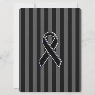 Stilvolle Chrome Black Ribbon Awareness