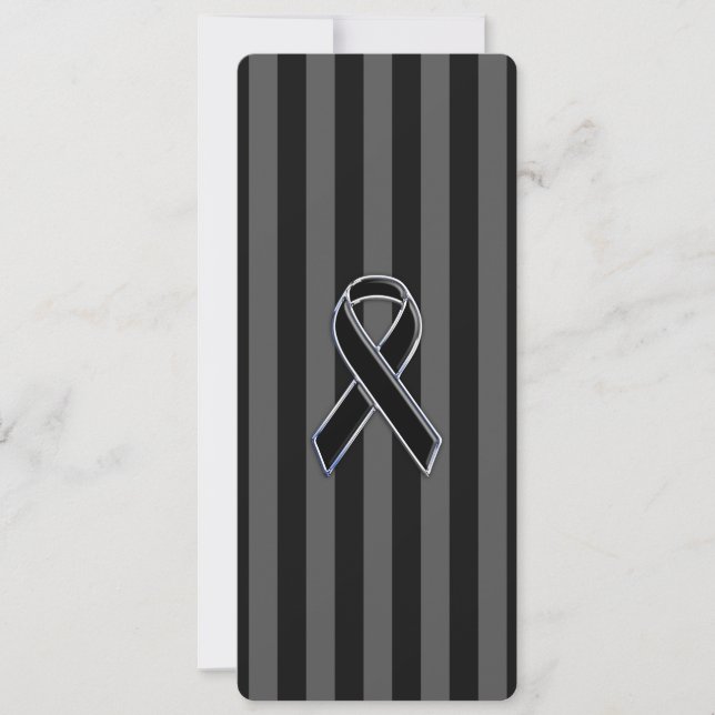 Stilvolle Chrome Black Ribbon Awareness (Vorderseite)
