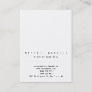 Stilvolle Chubby White Simple Business Card Visitenkarte