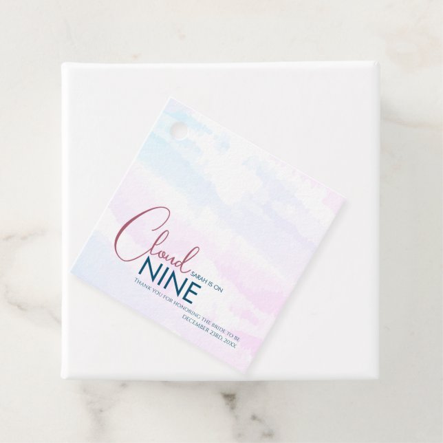 Stilvolle Cloud Nine Blue Brautparty Danke Geschenkanhänger (Beispiel)