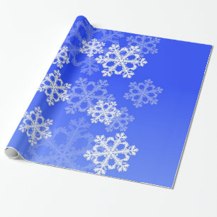 Stilvolle Cobalt Blue Snowflakes Moderne Weihnacht Geschenkpapier