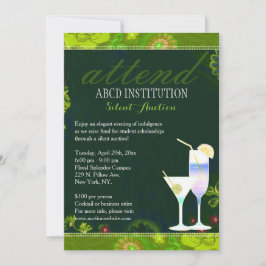 Stilvolle Cocktails Fundraising Stille Auktion Einladung