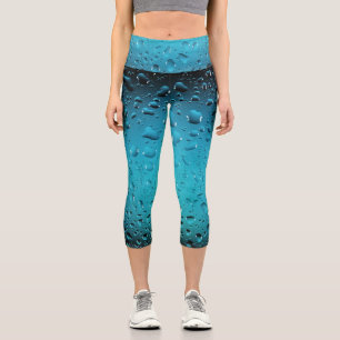 Stilvolle Coole Blaue Wassertropfen Capri Leggings