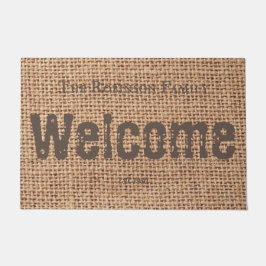 Stilvolle coole Lexikon rustikale Designburlap-Fam Fußmatte
