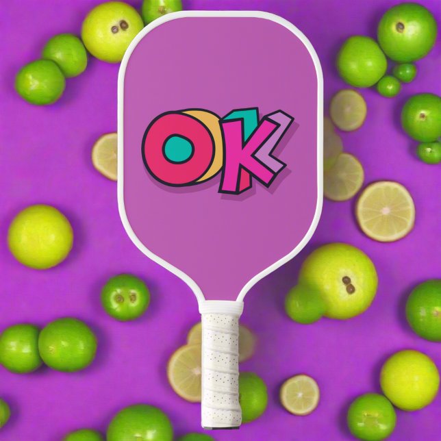 Stilvolle Coole "OK" kühne Lila Farbsportarten Pickleball Schläger (Von Creator hochgeladen)