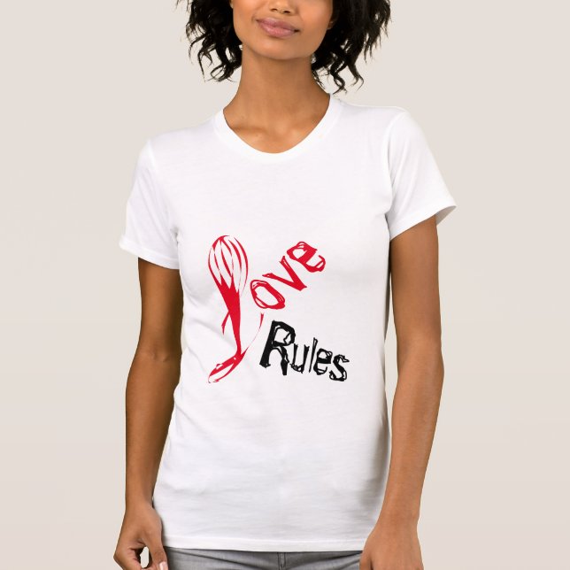 Stilvolle Coole trendy Liebe Rules T-Shirt (Vorderseite)