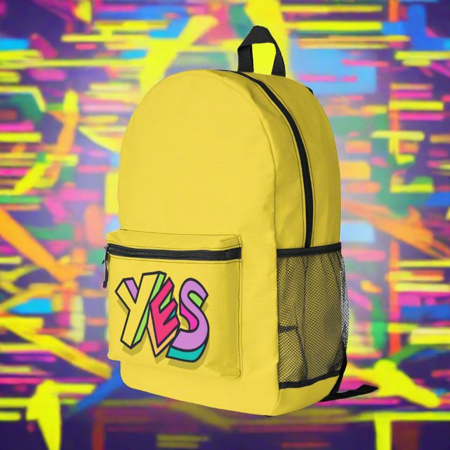 Stilvolle Coole "YES", kühne, gelbe Sportarten Bedruckter Rucksack (Von Creator hochgeladen)