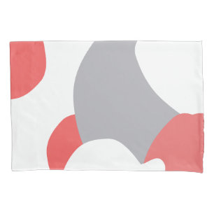 Stilvolle Coral Pink Gray Abstrakte Kunst Kissenbezug