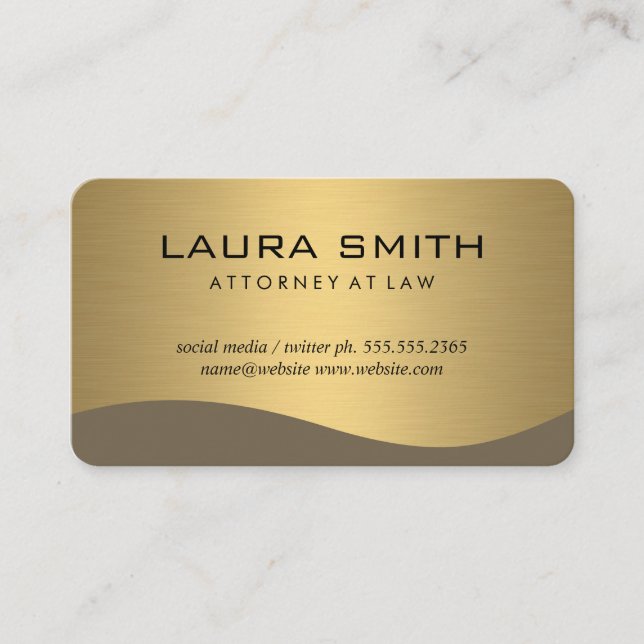 Stilvolle Corporate / Gold Metallic Visitenkarte (Vorderseite)