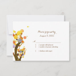 Stilvolle Country Trees Wedding RSVP Karte