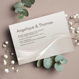 Stilvolle Cream Wedding Einladung
