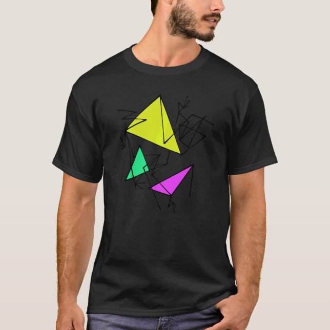 Stilvolle Creative Figures Lines Geometry Artwork T-Shirt (Vorderseite)