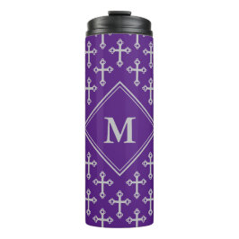 Stilvolle CROSS Monogram Lila Gray Thermosbecher