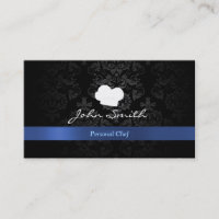 Stilvolle Damask Blue Ribbon Koch Business Card