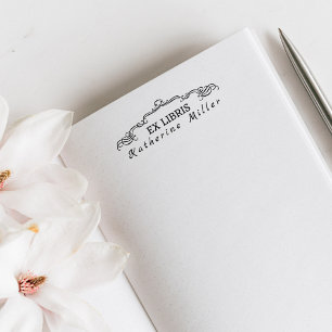 Stilvolle dekorative Ex Libris Custom Library Book Permastempel