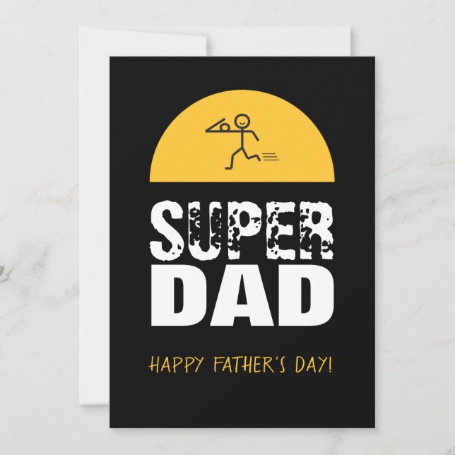 Stilvolle Design "SUPER VATER" Personalisierte Wün Einladung (Vorderseite)